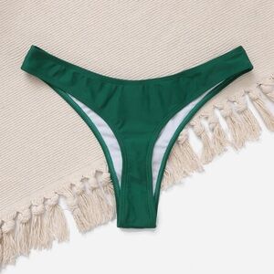 Solid High Cut Bikini Bottom SHEIN Green Size Small Never Worn In Bag
